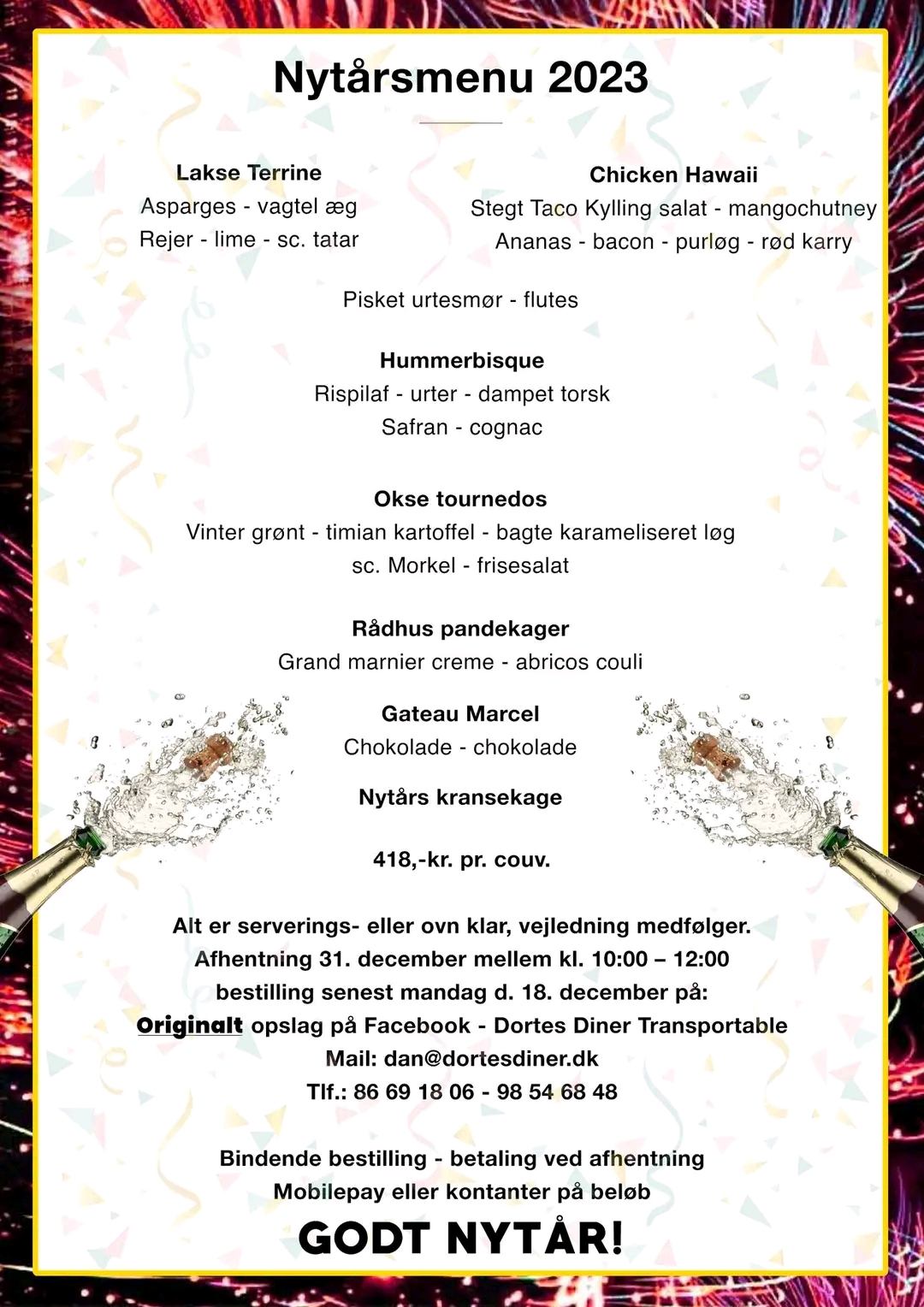 Dan og Dorte Nytårs menu